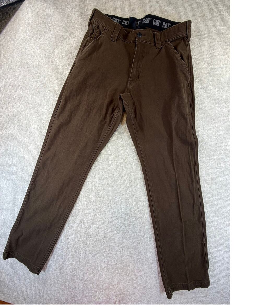 CAT Men's 34x34 Brown Straight Leg Five Pocket Workwear Utility Pants Outdoor
